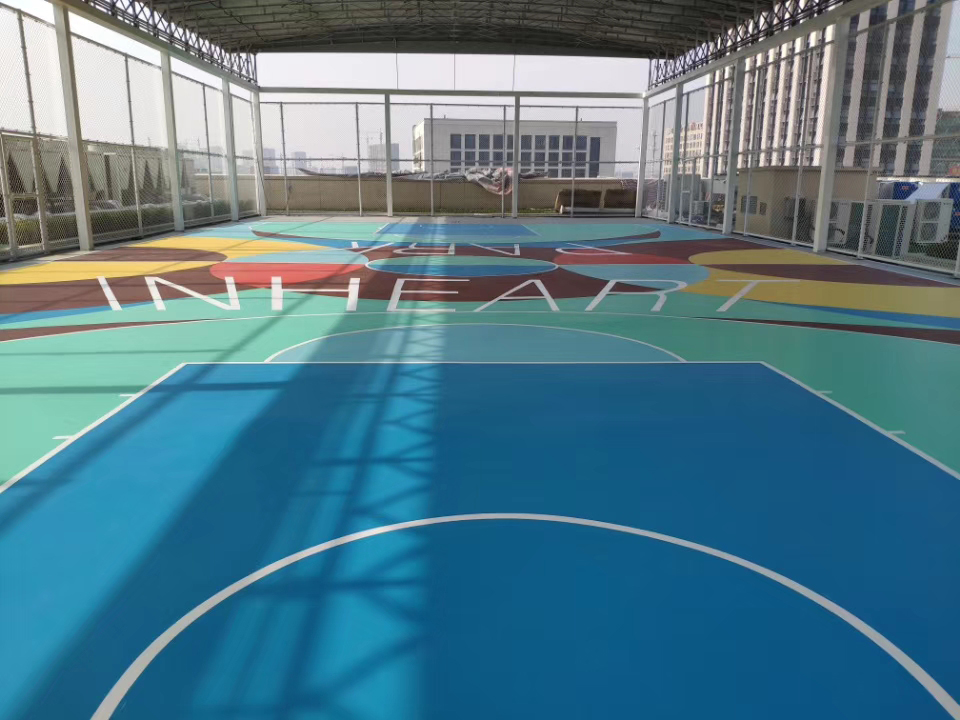 杭州萬科杭行道矽PU塑膠籃球場